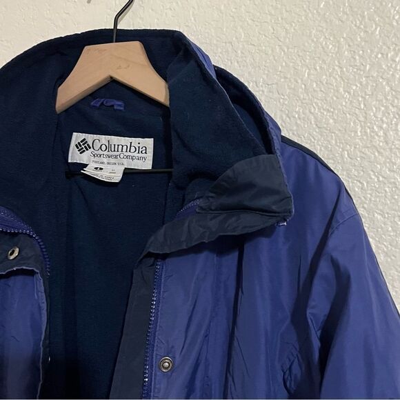 Vintage 90’s Columbia 2 in 1 Jacket Fleece Water Resistant Shell Detachable L - Picture 3 of 15